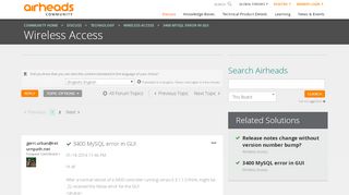 
                            8. 3400 MySQL error in GUI - Airheads Community - Aruba Networks