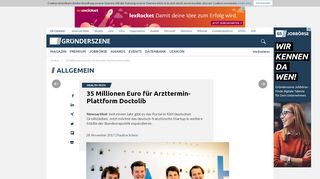 
                            12. 35 Millionen Euro für Arzttermin-Plattform Doctolib | Gründerszene