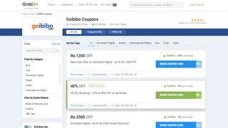 
                            8. 36 Goibibo Promo Codes | Rs 1200 OFF Coupons & Offers | Feb 2019