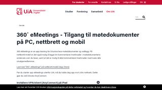 
                            4. 360˚ eMeetings - Universitetet i Agder