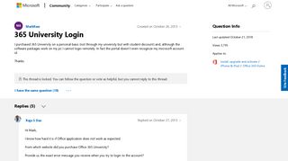 
                            3. 365 University Login - Microsoft Community