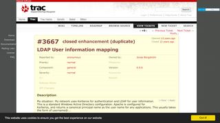 
                            5. #3667 (LDAP User information mapping) – The Trac Project