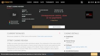 
                            7. 377Bet Casino | 50 Free Spins | Review - FreeExtraChips