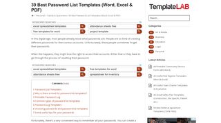 
                            8. 39 Best Password List Templates (Word, Excel & PDF) - Template Lab