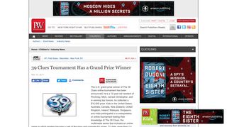 
                            5. 39 Clues Tournament Has a Grand Prize Winner - Publishers Weekly