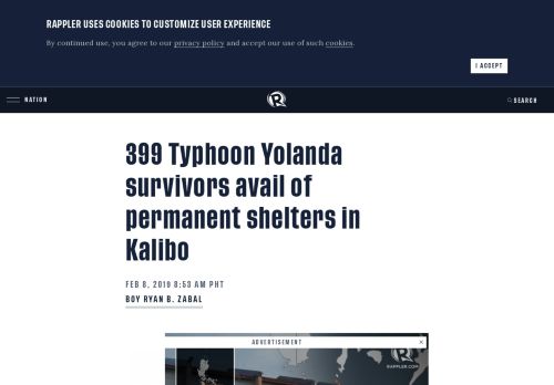 
                            10. 399 Typhoon Yolanda survivors avail of permanent shelters in Kalibo