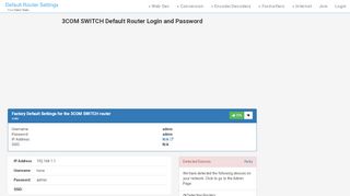 
                            4. 3COM SWITCH Default Router Login and Password - Clean CSS