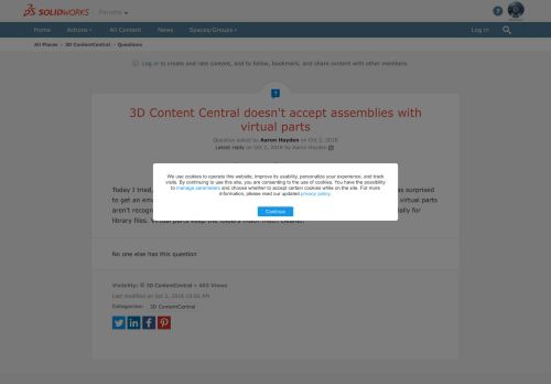 
                            8. 3D Content Central doesn't accept assemblies wi... | SOLIDWORKS Forums