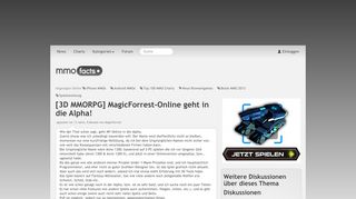 
                            8. [3D MMORPG] MagicForrest-Online geht in die Alpha! - mmofacts.com