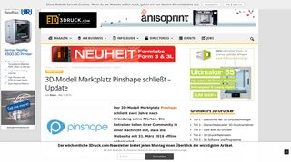 
                            4. 3D-Modell Marktplatz Pinshape schließt - Update - 3Druck.com