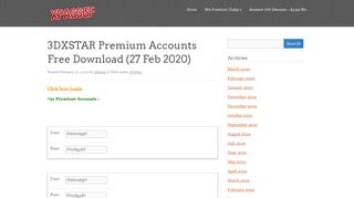 
                            5. 3DXSTAR Premium Accounts Free Download - xpassgf
