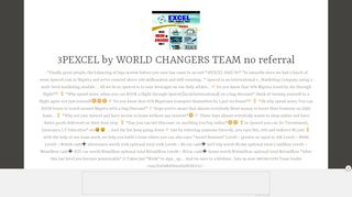 
                            13. 3PEXCEL by WORLD CHANGERS TEAM no referral - WordPress.com