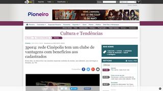 
                            11. 3por4: rede Cinépolis tem um clube de vantagens com benefícios aos ...