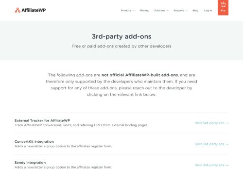 
                            9. 3rd-party add-ons - AffiliateWP