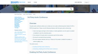 
                            13. 3rd Party Audio Conference – Zoom Help Center - Zoom Support