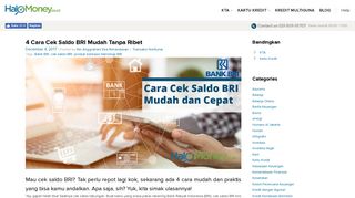 
                            6. 4 Cara Cek Saldo BRI Mudah Tanpa Ribet | Halomoney.co.id