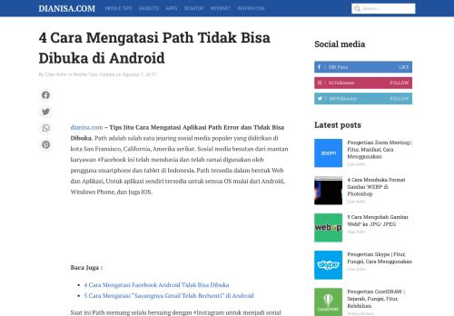 
                            1. 4 Cara Mengatasi Path Tidak Bisa Dibuka di Android - Dianisa.com