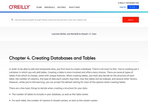 
                            10. 4. Creating Databases and Tables - Learning MySQL and MariaDB ...