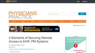 
                            6. 4 Elements of Securing Remote Access to EHR, PM Systems ...
