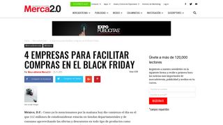 
                            4. 4 empresas para facilitar compras en el Black Friday | Revista Merca2.0 |