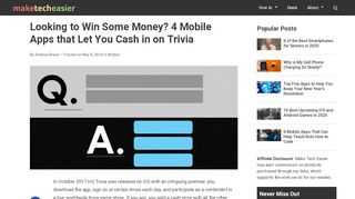 
                            12. 4 Mobile Apps That Let You Cash in on Trivia - Make Tech Easier