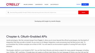 
                            10. 4. OAuth-Enabled APIs - Developing with Google+ [Book]