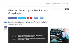 4 Percent Group Login - four percent vick strizheus