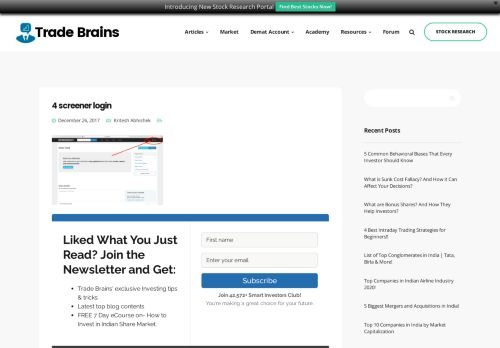 
                            10. 4 screener login - Trade Brains
