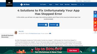 
                            10. 4 Solutions to Fix Unfortunately Your App Has Stopped Error- dr.fone