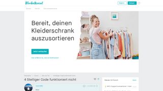 
                            7. 4 Stelliger Code funktioniert nicht » Forum - Kleiderkreisel