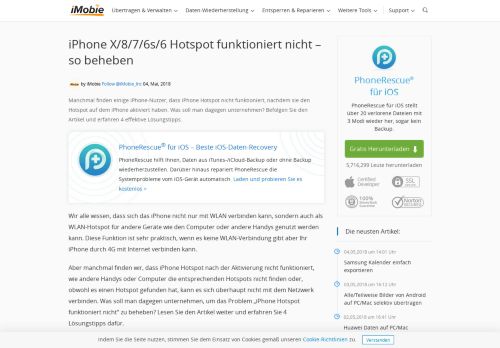 
                            10. 4 Tipps! iPhone Hotspot funktioniert nicht – So beheben - iMobie