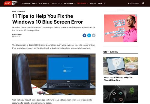 
                            12. 4 Tips to Help You Fix the Windows Blue Screen Error - MakeUseOf