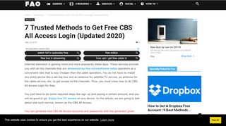 
                            6. 4 Trusted Methods to Get Free CBS All Access Login (Updated 2019)