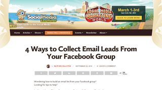 
                            6. 4 Ways to Collect Email Leads From Your Facebook Group : Social ...