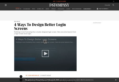 
                            9. 4 Ways To Design Better Login Screens - Fast Company