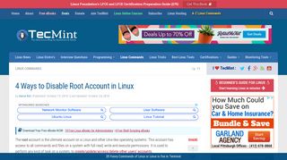 
                            8. 4 Ways to Disable Root Account in Linux - Tecmint