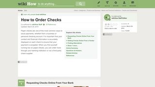 4 Ways to Order Checks - wikiHow