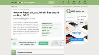 
                            10. 4 Ways to Reset a Lost Admin Password on Mac OS X - wikiHow