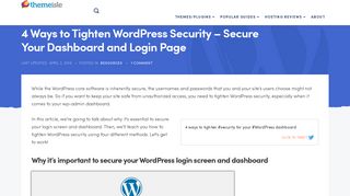 
                            10. 4 Ways to Tighten WordPress Security - All Easy to Do - ThemeIsle