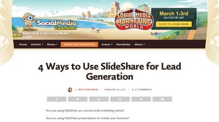
                            12. 4 Ways to Use SlideShare for Lead Generation : Social Media Examiner