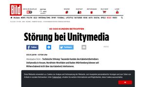 
                            10. 40 000 Kunden betroffen: Störung bei Unitymedia - Frankfurt - Bild.de