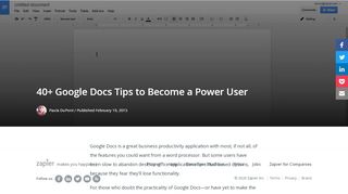 
                            10. 40+ Google Docs Tips to Become a Power User - Zapier