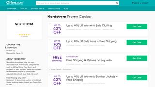 
                            13. 40% off Nordstrom Promo Codes & Coupons 2019 - Offers.com