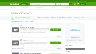 
                            11. 40% off Priceline Coupons, Promo Codes & Deals 2019 - Groupon