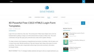 
                            10. 40 Powerful Free CSS3 HTML5 Login Form Templates - DoveThemes