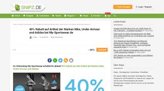 
                            12. 40% Rabatt auf Artikel der Marken Nike, Under Armour und Adidas bei ...