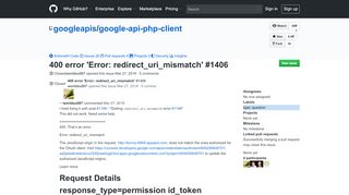 
                            2. 400 error 'Error: redirect_uri_mismatch' · Issue #1406 · googleapis ...