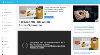 
                            6. $400/month - NO WORK - BitcoinSpinner.io - Crypto Town