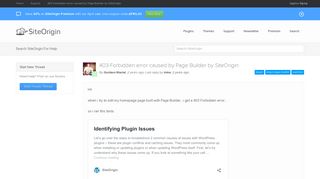 
                            9. 403 Forbidden error caused by Page Builder by SiteOrigin - SiteOrigin