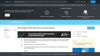 
                            2. 403 forbidden - Find origin of the 403 error (not my server ...
